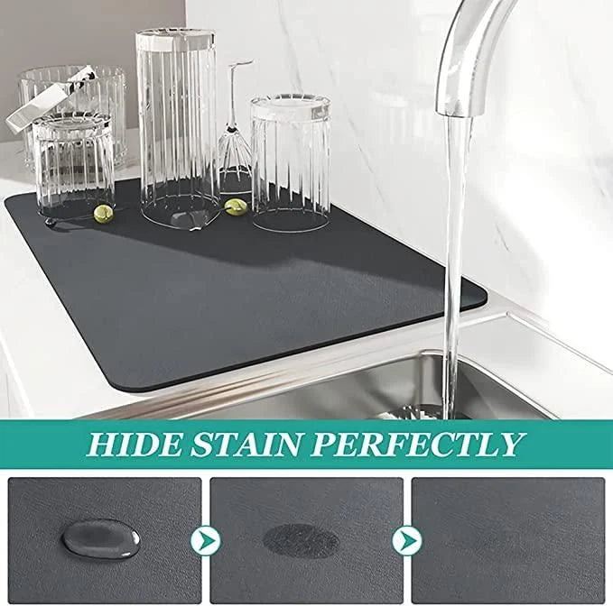 Quicky-Dry™ Absorbent Sink Mat |Anti-Slip Base| For Wet Counters & Dish Racks (Buy 1 Get 1 FREE)