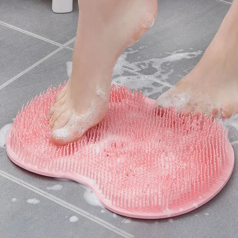 Silicone Shower Foot Scrubber Mat | Easy Back & Feet Deep Cleaning | Soft High Grade Silicone Scrubber