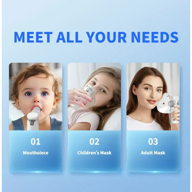 BreathyPRO™ Rechargeable & Portable Mesh Nebulizer Machine, For Adults and Kids, Travel and Household Use, Handheld Mesh Nebulizer For Breathing Problems