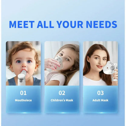 BreathyPRO™ Rechargeable & Portable Mesh Nebulizer Machine, For Adults and Kids, Travel and Household Use, Handheld Mesh Nebulizer For Breathing Problems