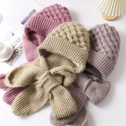 Integrated Ear Protection Windproof Cap Scarf Scarf woolen