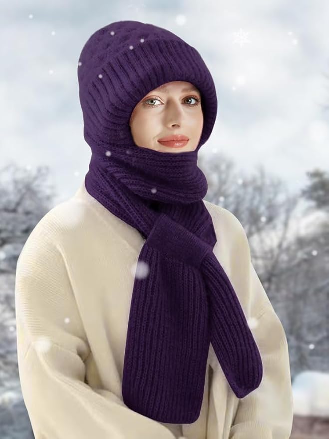 Integrated Ear Protection Windproof Cap Scarf Scarf woolen