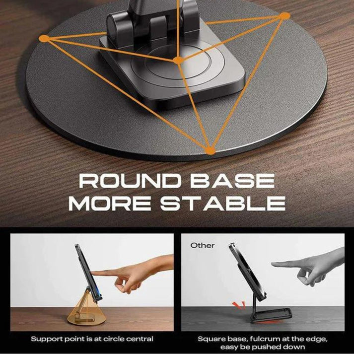 Premium Aluminum Mobile Stand and Tablet With (360° Rotation) | 2026 Metal Design