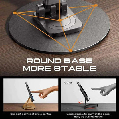 Premium Aluminum Mobile Stand and Tablet With (360° Rotation) | 2026 Metal Design