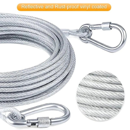 SteelRope™ Stainless Steel Wire Rope Clothesline With Hooks