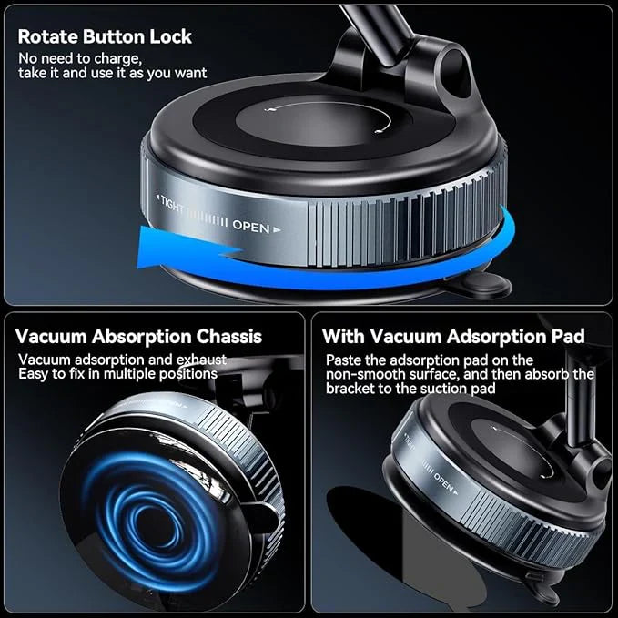 360° Magnetic Foldable Car Phone Holder | Strong Magnetic Grip Dashboard & Windshield Mount | Adjustable, Compact & Stylish Design