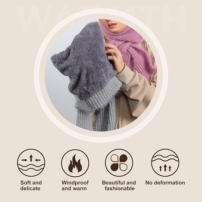 Integrated Ear Protection Windproof Cap Scarf Scarf woolen