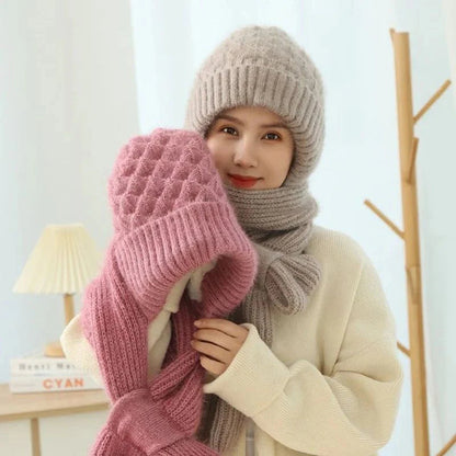 Integrated Ear Protection Windproof Cap Scarf Scarf woolen