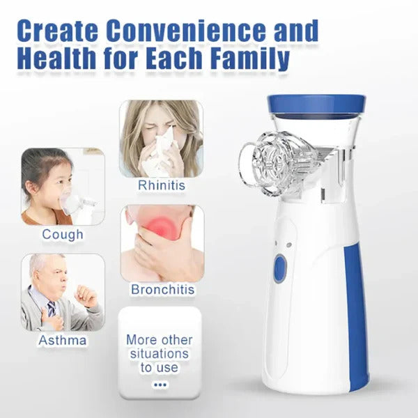 BreathyPRO™ Rechargeable & Portable Mesh Nebulizer Machine, For Adults and Kids, Travel and Household Use, Handheld Mesh Nebulizer For Breathing Problems