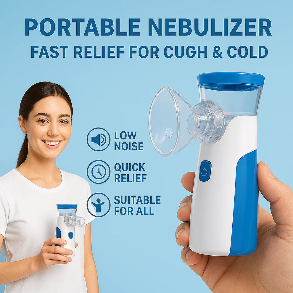 BreathyPRO™ Rechargeable & Portable Mesh Nebulizer Machine, For Adults and Kids, Travel and Household Use, Handheld Mesh Nebulizer For Breathing Problems