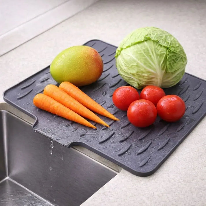 Silicone Dish Drying Mat with Smart Drainage Kitchen Mat | Dish Wash Dry Mat