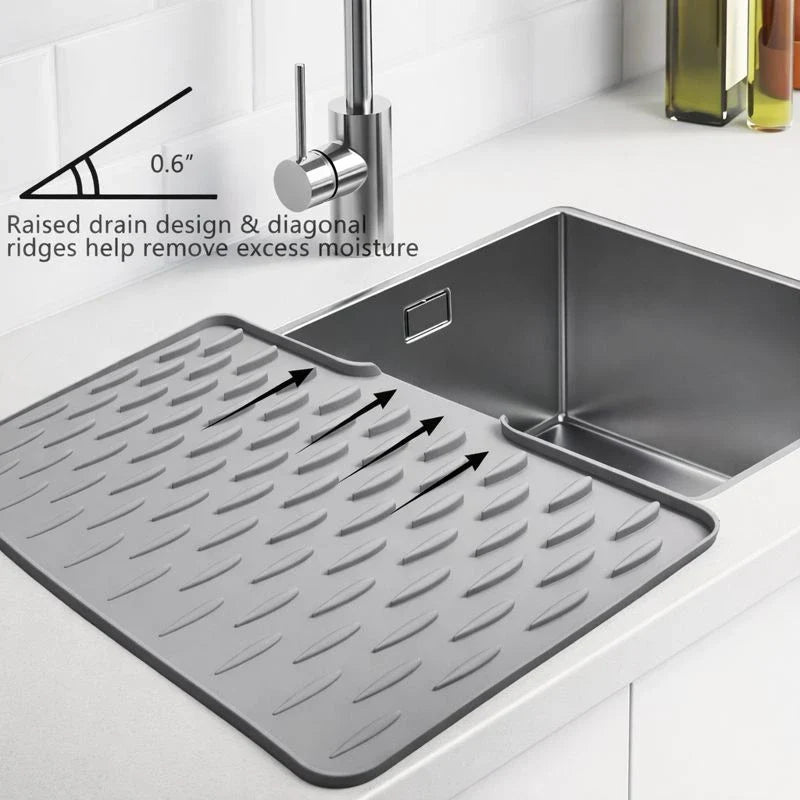 Silicone Dish Drying Mat with Smart Drainage Kitchen Mat | Dish Wash Dry Mat