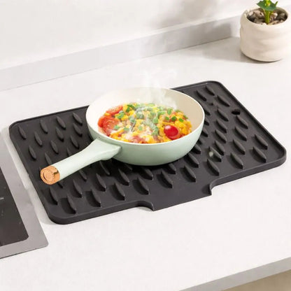 Silicone Dish Drying Mat with Smart Drainage Kitchen Mat | Dish Wash Dry Mat
