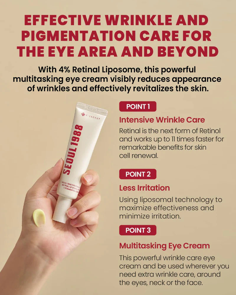 K-SECRET SEOUL 1988 Retinal Eye Cream | Shiny Skin and Sparkling Eyes