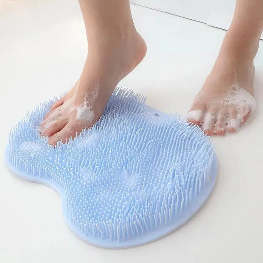 Silicone Shower Foot Scrubber Mat | Easy Back & Feet Deep Cleaning | Soft High Grade Silicone Scrubber