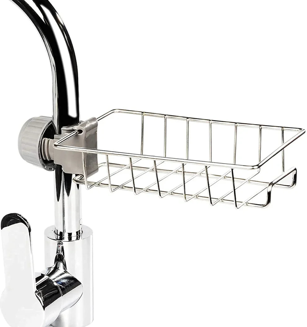 Kitchen Steel Sink Organizer - Get Free 3 Non-Scratch Dish Wash Cloth (worth 149/-)