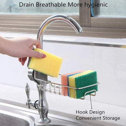Kitchen Steel Sink Organizer - Get Free 3 Non-Scratch Dish Wash Cloth (worth 149/-)