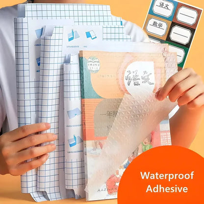 30 Self-Adhesive Waterproof & Transparent Book Covers - 30 Covers (Free Name Stickers) 🔥 Monsoon Sale