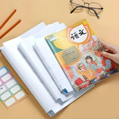 30 Self-Adhesive Waterproof & Transparent Book Covers - 30 Covers (Free Name Stickers) 🔥 Monsoon Sale