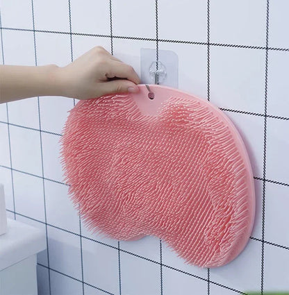 Silicone Shower Foot Scrubber Mat | Easy Back & Feet Deep Cleaning | Soft High Grade Silicone Scrubber