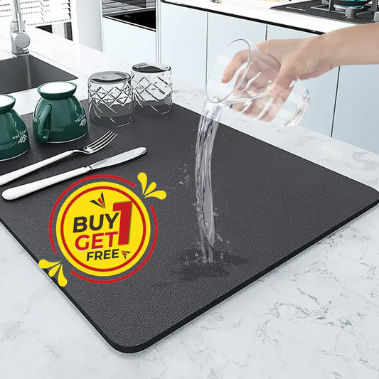 Quicky-Dry™ Absorbent Sink Mat |Anti-Slip Base| For Wet Counters & Dish Racks (Buy 1 Get 1 FREE)