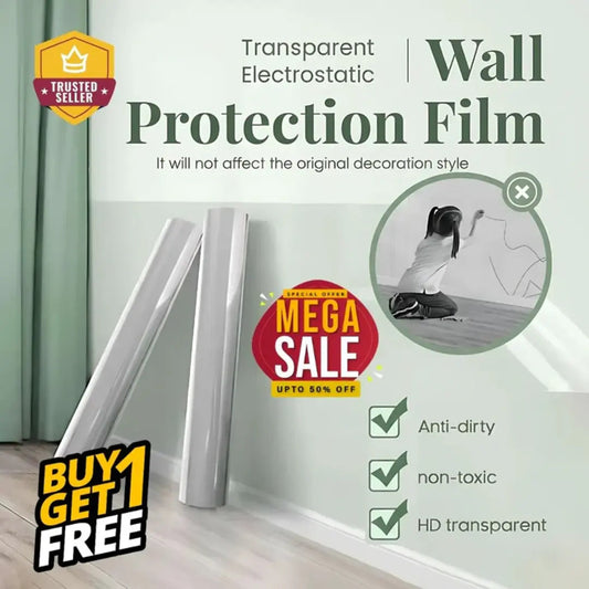 Self-Adhesive Transparent Electrostatic Wall Protection Film | 60X200 Big Size | Buy 1 Get 1 FREE