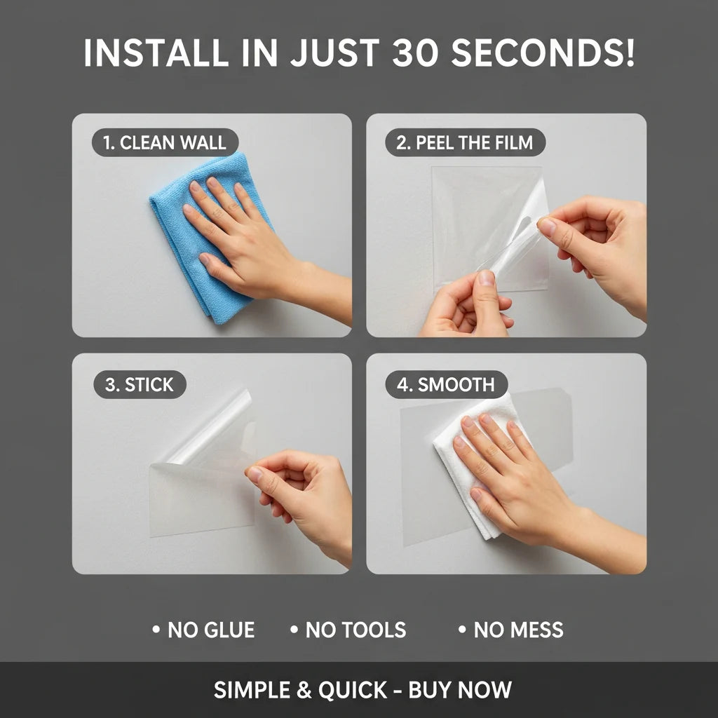 Self-Adhesive Transparent Electrostatic Wall Protection Film | 60X200 Big Size | Buy 1 Get 1 FREE