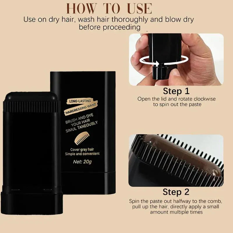 MaxLuk™ 2 in 1 Water And Sweat Proof Hair Comb Dye for Men & Women | Instant Touch-Up for Fuller, Denser Look  - Buy 1 Get 1 FREE