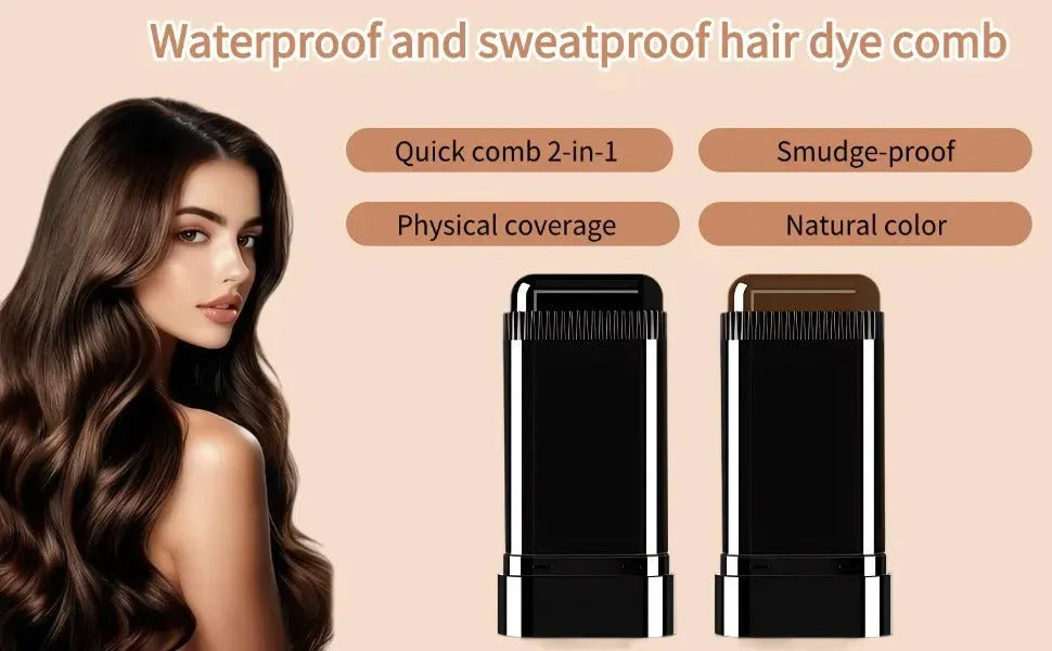 MaxLuk™ 2 in 1 Water And Sweat Proof Hair Comb Dye for Men & Women | Instant Touch-Up for Fuller, Denser Look  - Buy 1 Get 1 FREE