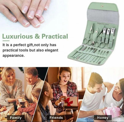 Manicure & Pedicure Nail Care Kit – 16 in 1 Professional Grooming Set with Case