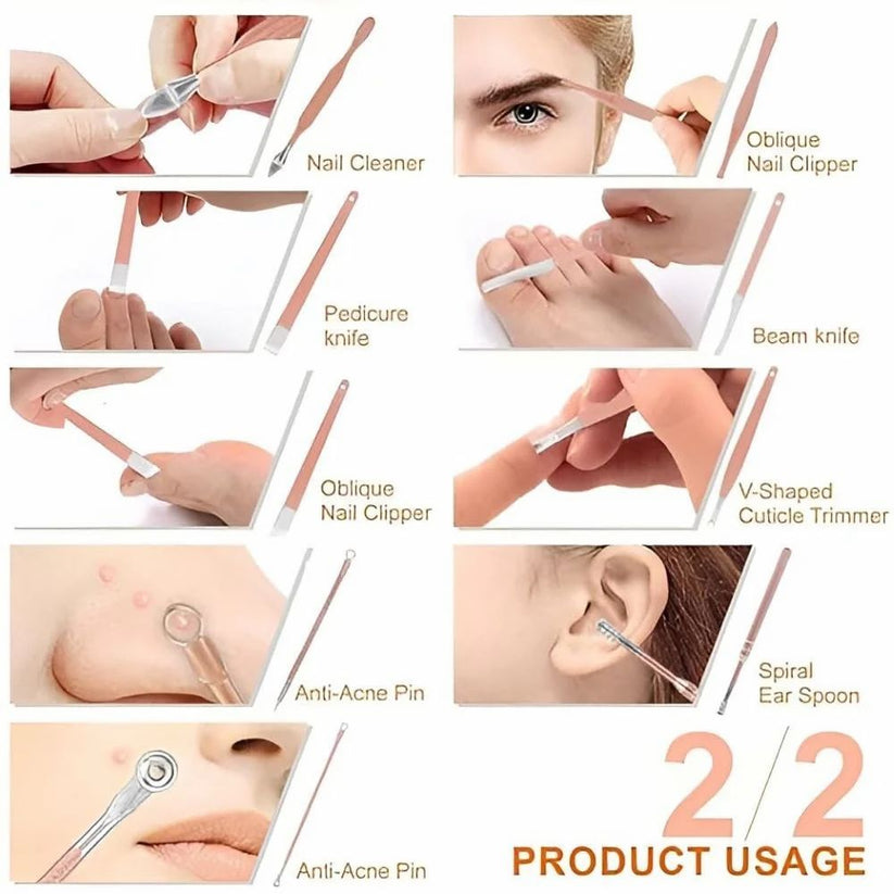 Manicure & Pedicure Nail Care Kit – 16 in 1 Professional Grooming Set with Case