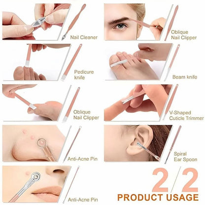 Manicure & Pedicure Nail Care Kit – 16 in 1 Professional Grooming Set with Case