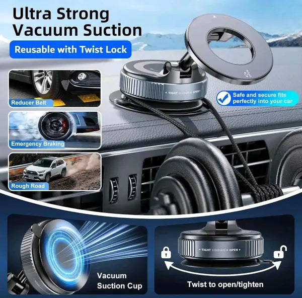 360° Magnetic Foldable Car Phone Holder | Strong Magnetic Grip Dashboard & Windshield Mount | Adjustable, Compact & Stylish Design