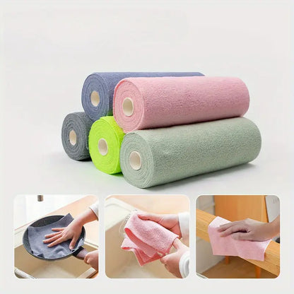 Magic Reusable Microfiber Cloth Roll Big Size (25cmx25cm) - 30Pcs Roll